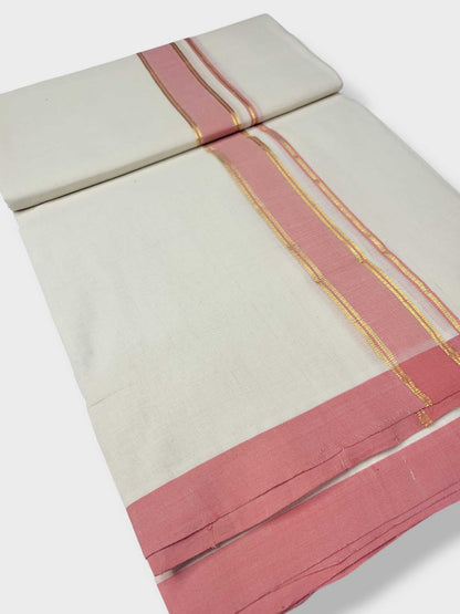 Kerala Balaramapuram Pure Cotton Handloom Mundu/Dhoti