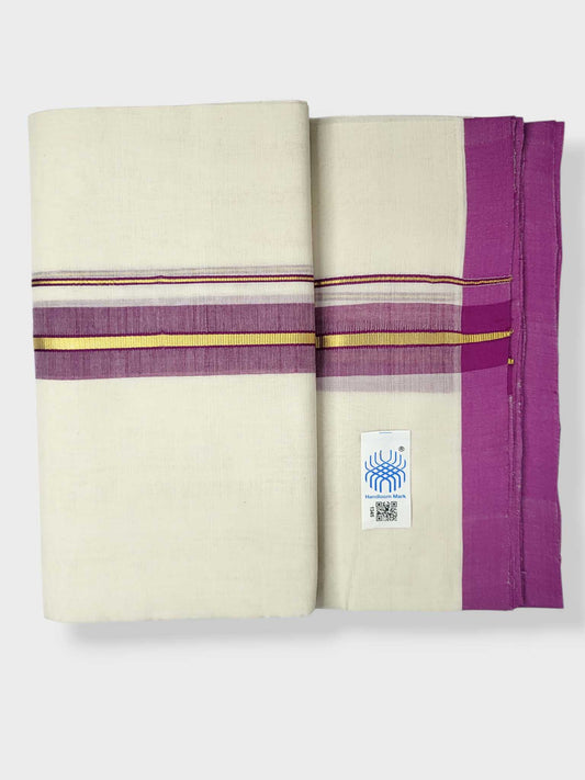 Kerala Balaramapuram Pure Cotton Handloom Mundu/Dhoti
