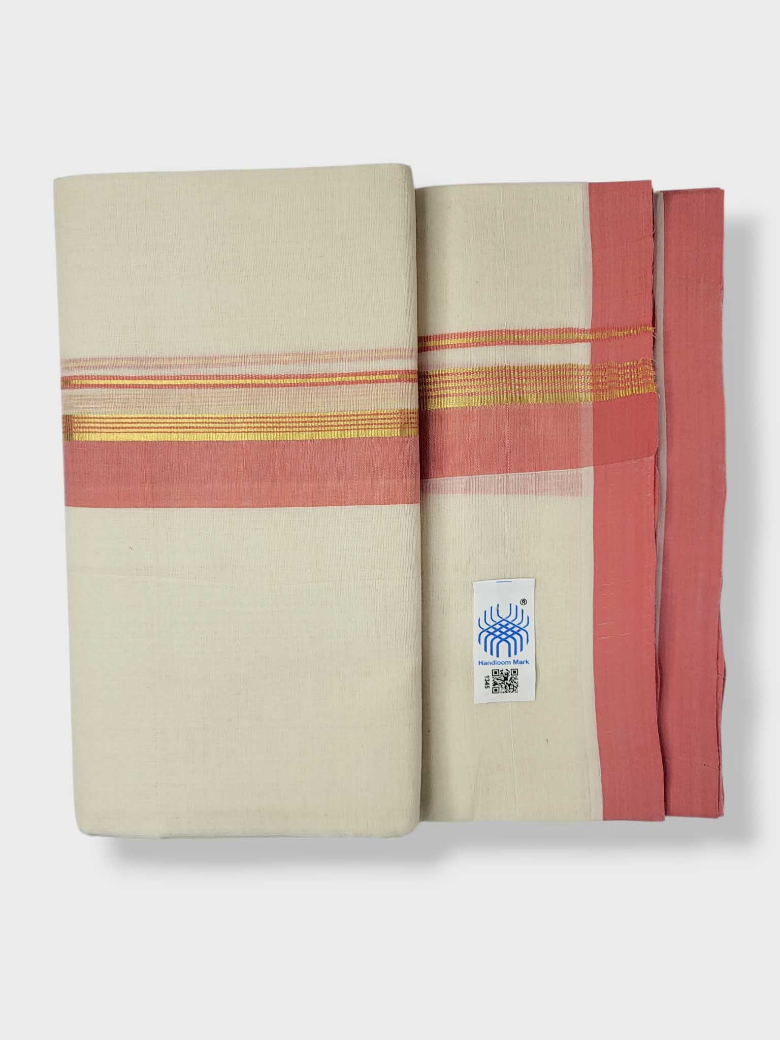 Kerala Balaramapuram Pure Cotton Handloom Mundu/Dhoti
