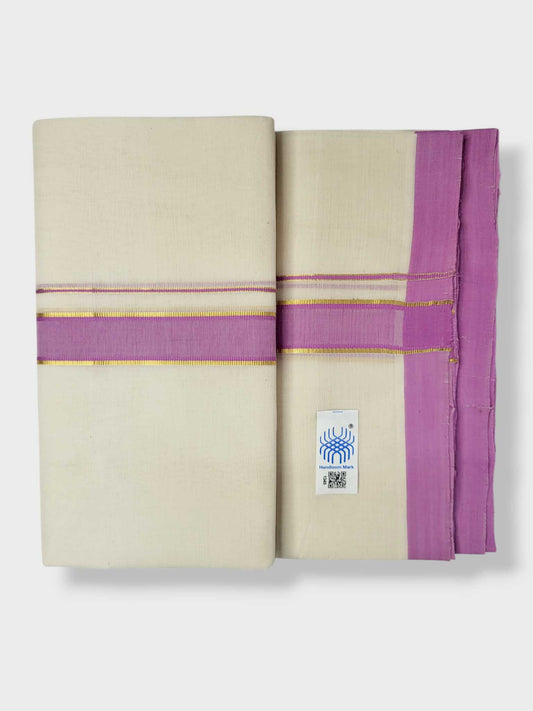Kerala Balaramapuram Pure Cotton Handloom Mundu/Dhoti
