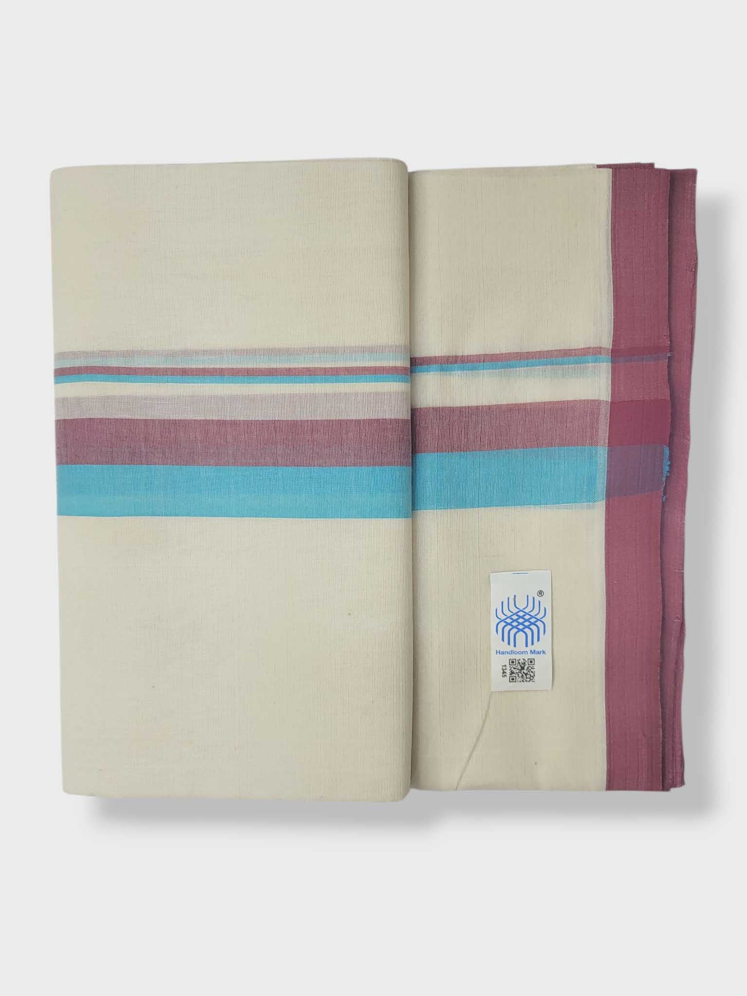 Kerala Balaramapuram Pure Cotton Handloom Mundu/Dhoti