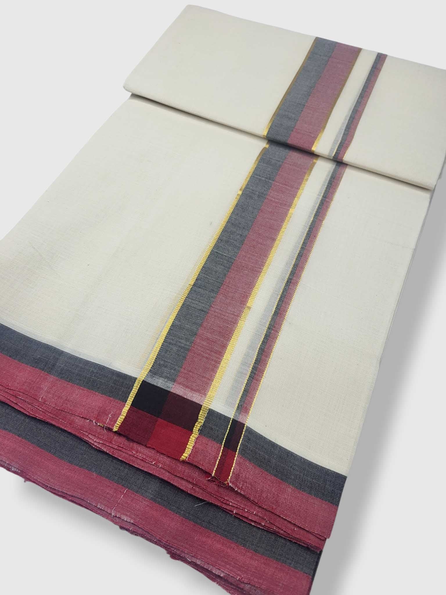 Kerala Balaramapuram Pure Cotton Handloom Mundu/Dhoti