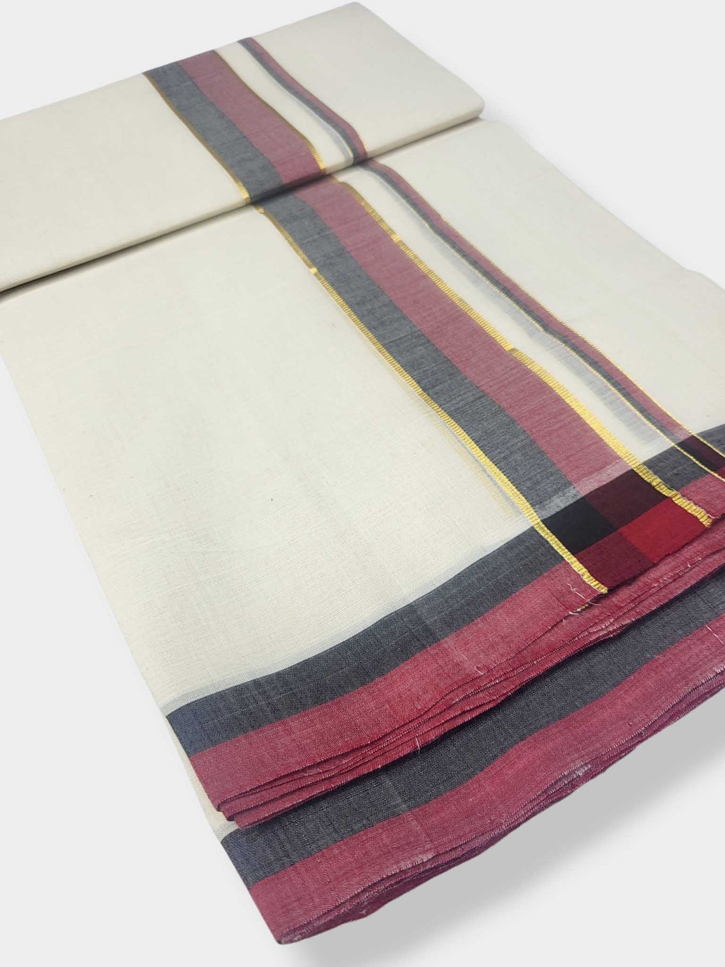 Kerala Balaramapuram Pure Cotton Handloom Mundu/Dhoti