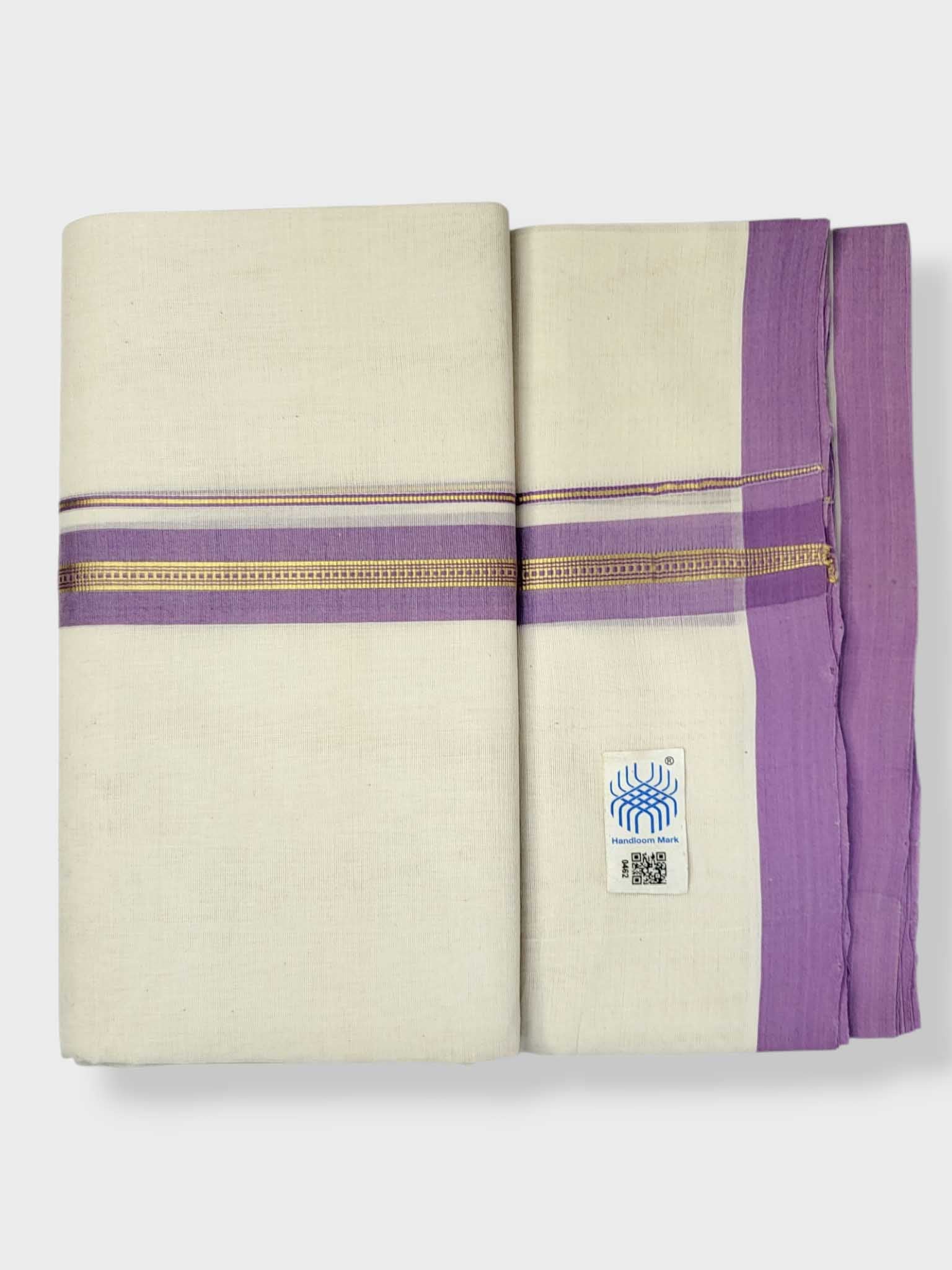 Kerala Balaramapuram Pure Cotton Handloom Mundu/Dhoti