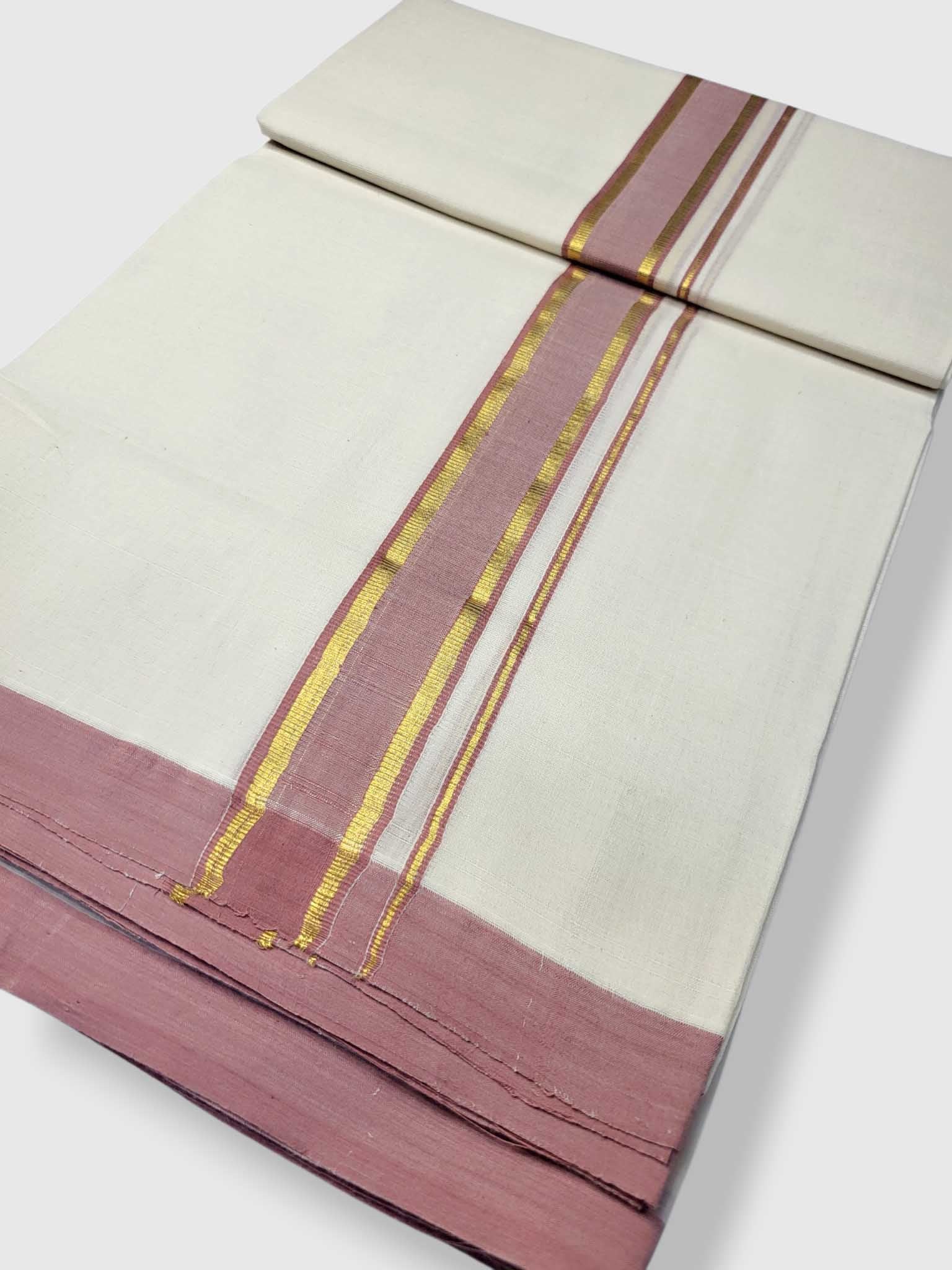 Kerala Balaramapuram Pure Cotton Handloom Mundu/Dhoti