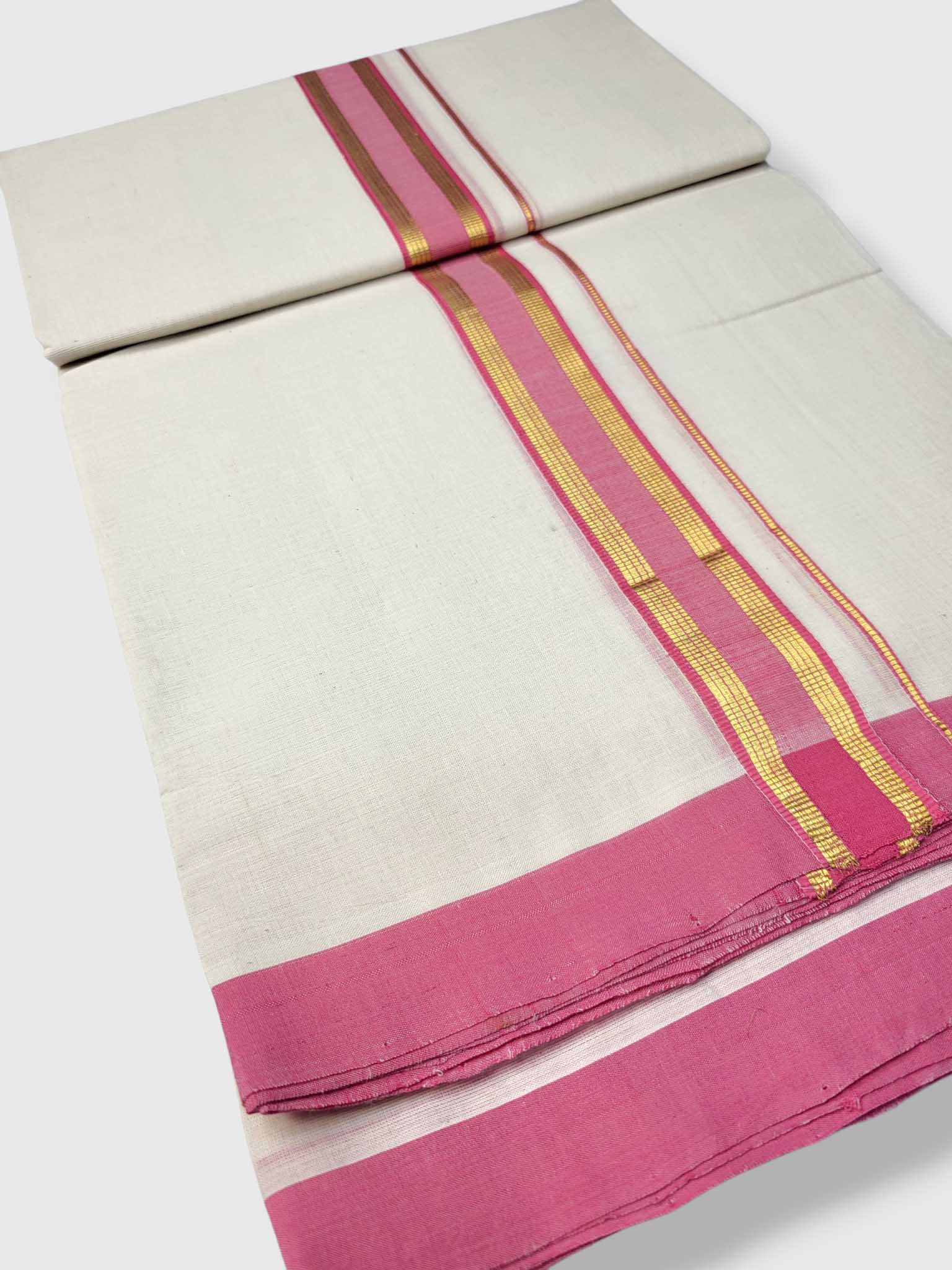Kerala Balaramapuram Pure Cotton Handloom Mundu/Dhoti