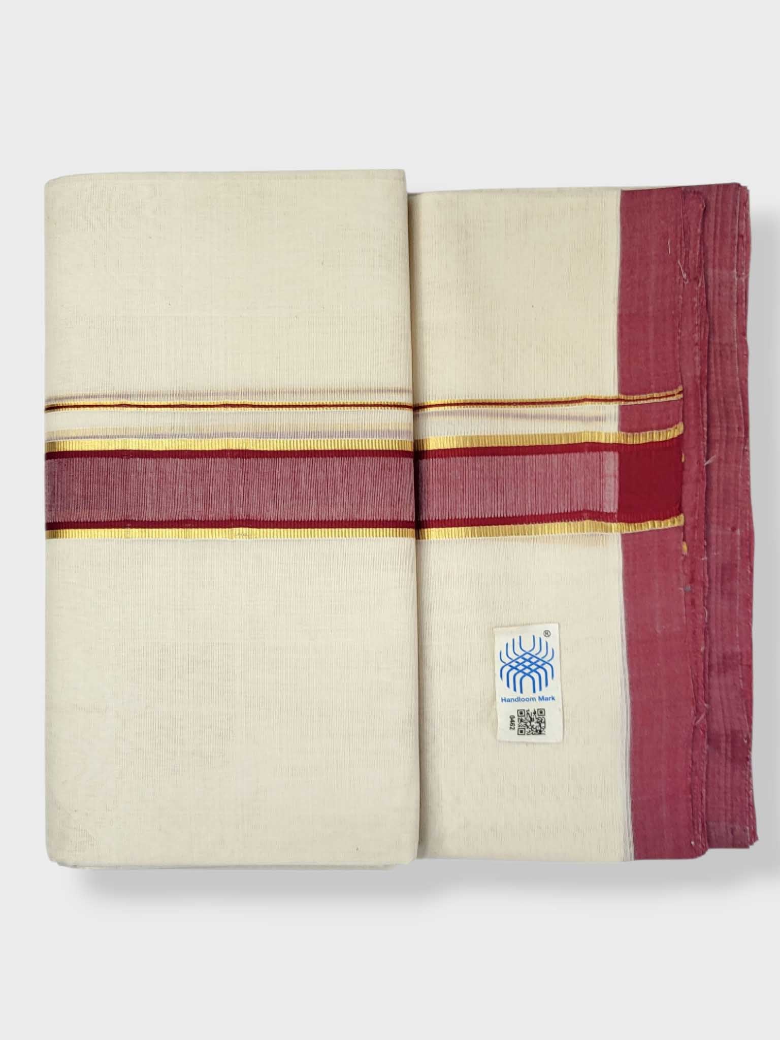 Kerala Balaramapuram Pure Cotton Handloom Mundu/Dhoti