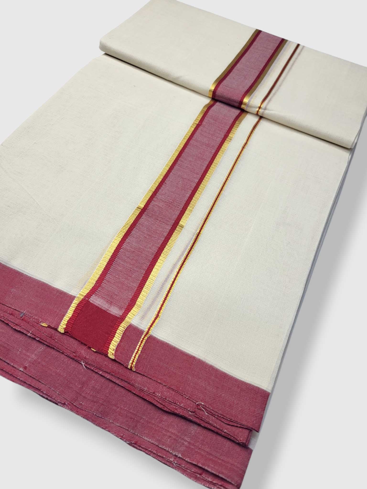 Kerala Balaramapuram Pure Cotton Handloom Mundu/Dhoti