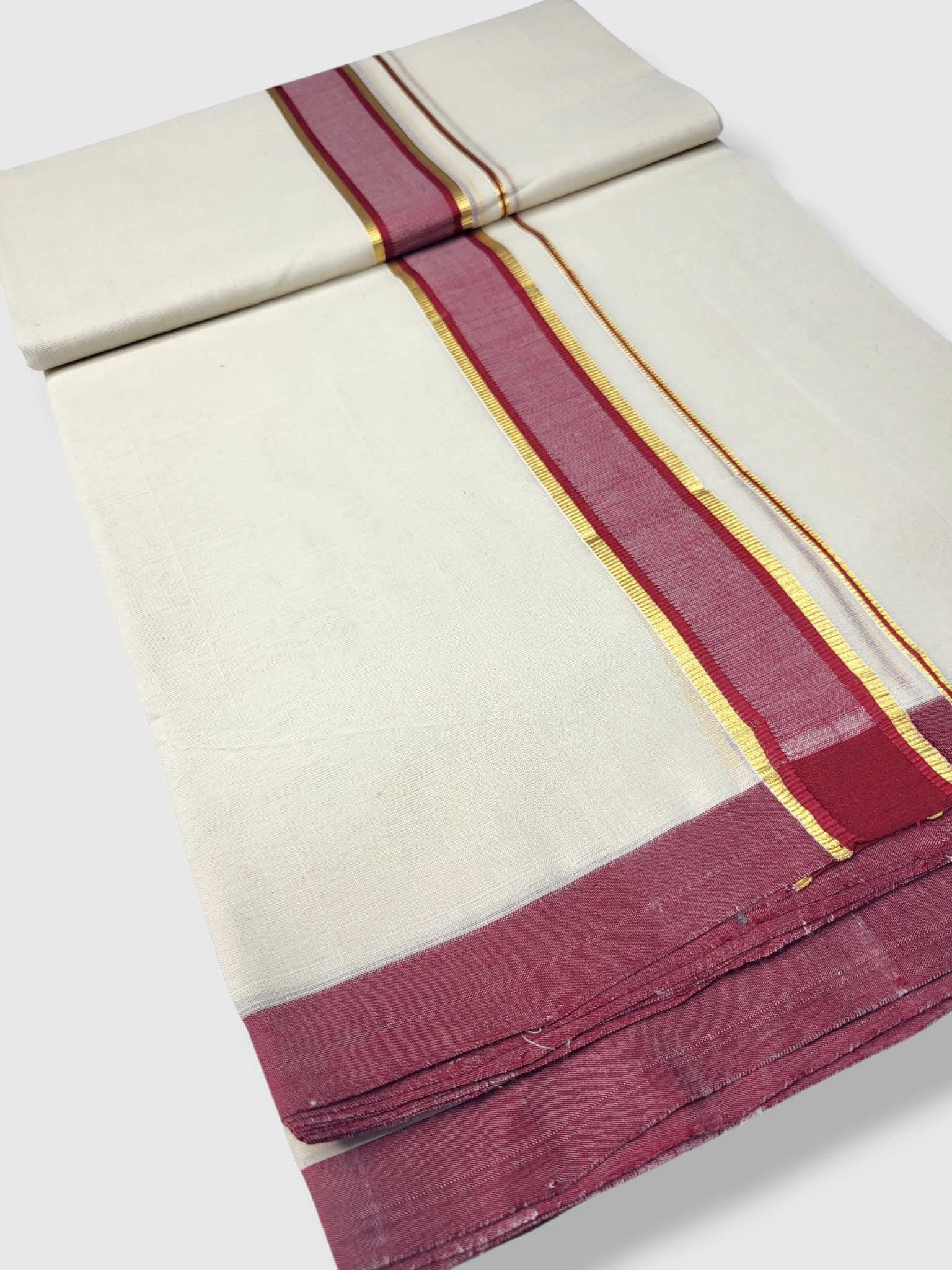 Kerala Balaramapuram Pure Cotton Handloom Mundu/Dhoti