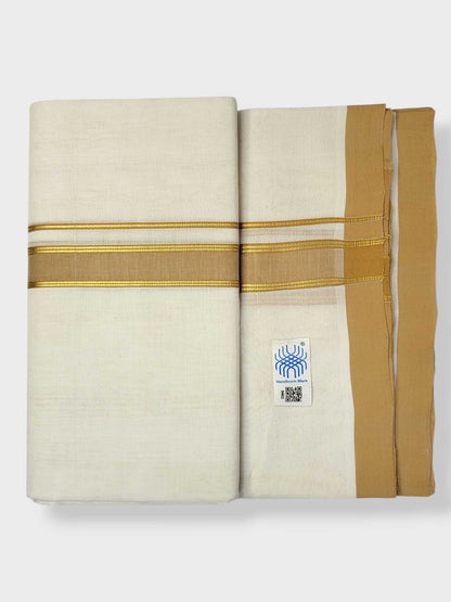 Kerala Balaramapuram Pure Cotton Handloom Mundu/Dhoti