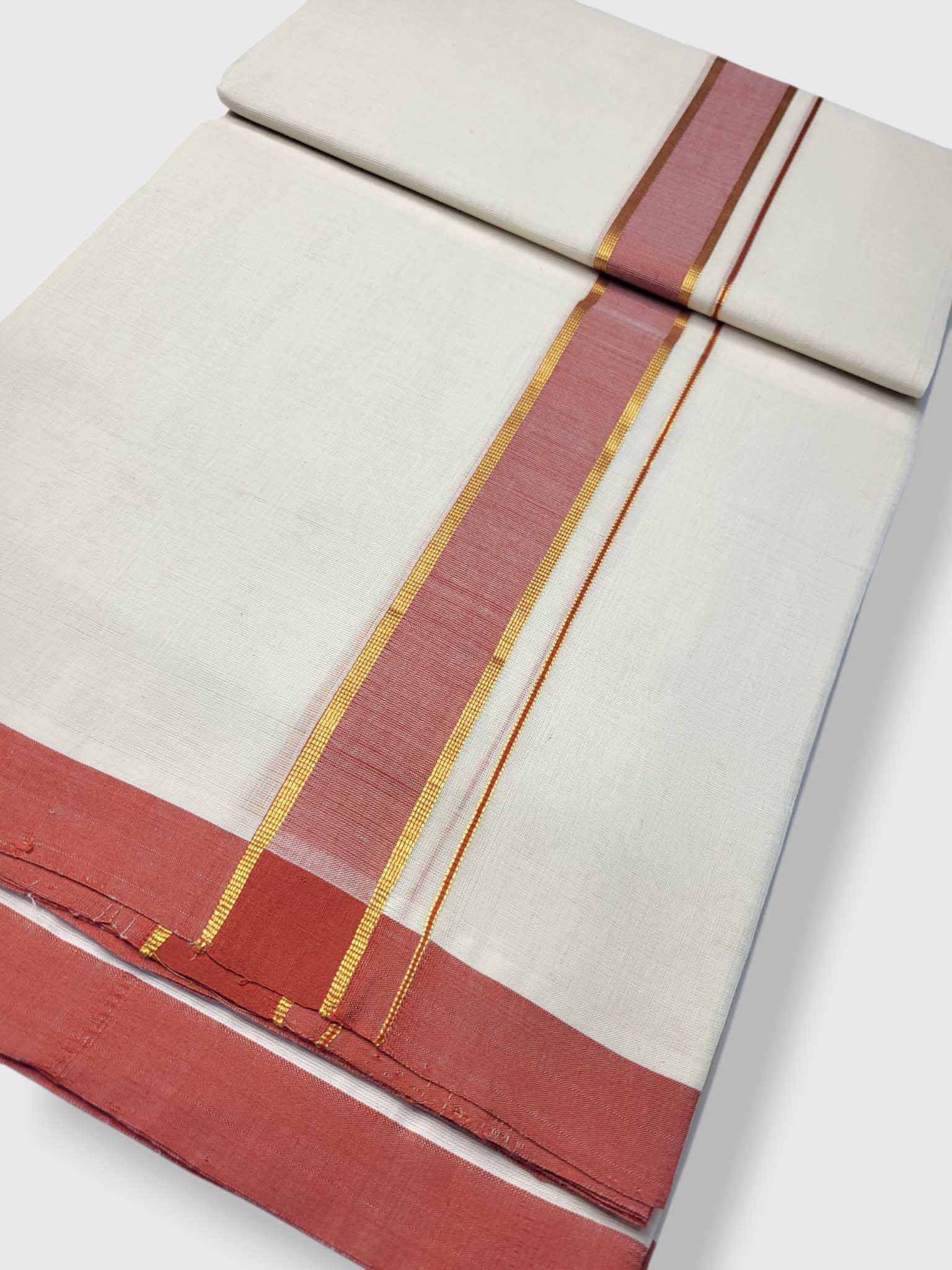 Kerala Balaramapuram Pure Cotton Handloom Mundu/Dhoti