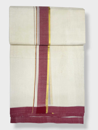 Kerala Balaramapuram Pure Cotton Handloom Mundu/Dhoti