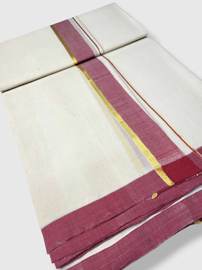 Kerala Balaramapuram Pure Cotton Handloom Mundu/Dhoti