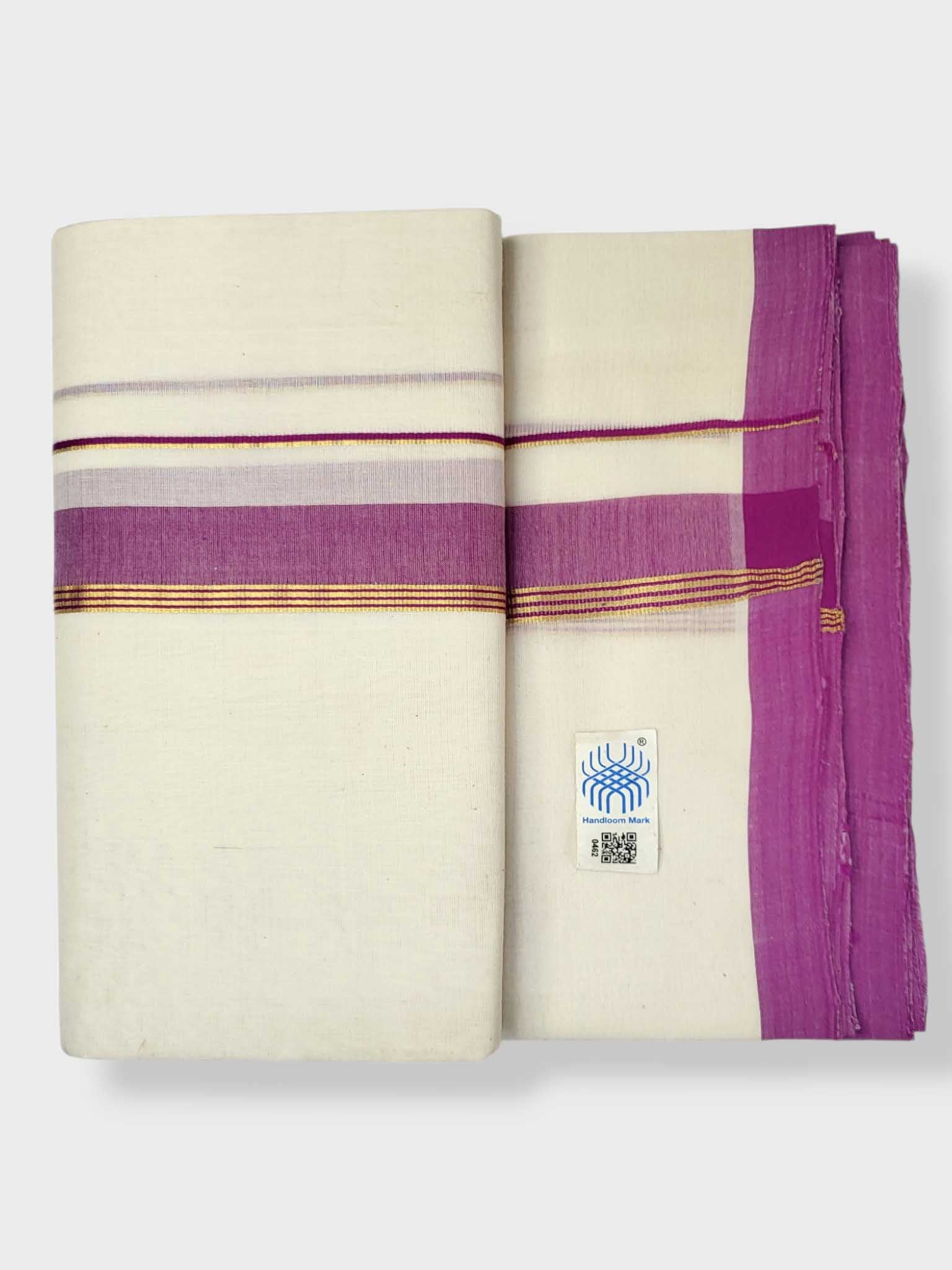 Kerala Balaramapuram Pure Cotton Handloom Mundu/Dhoti