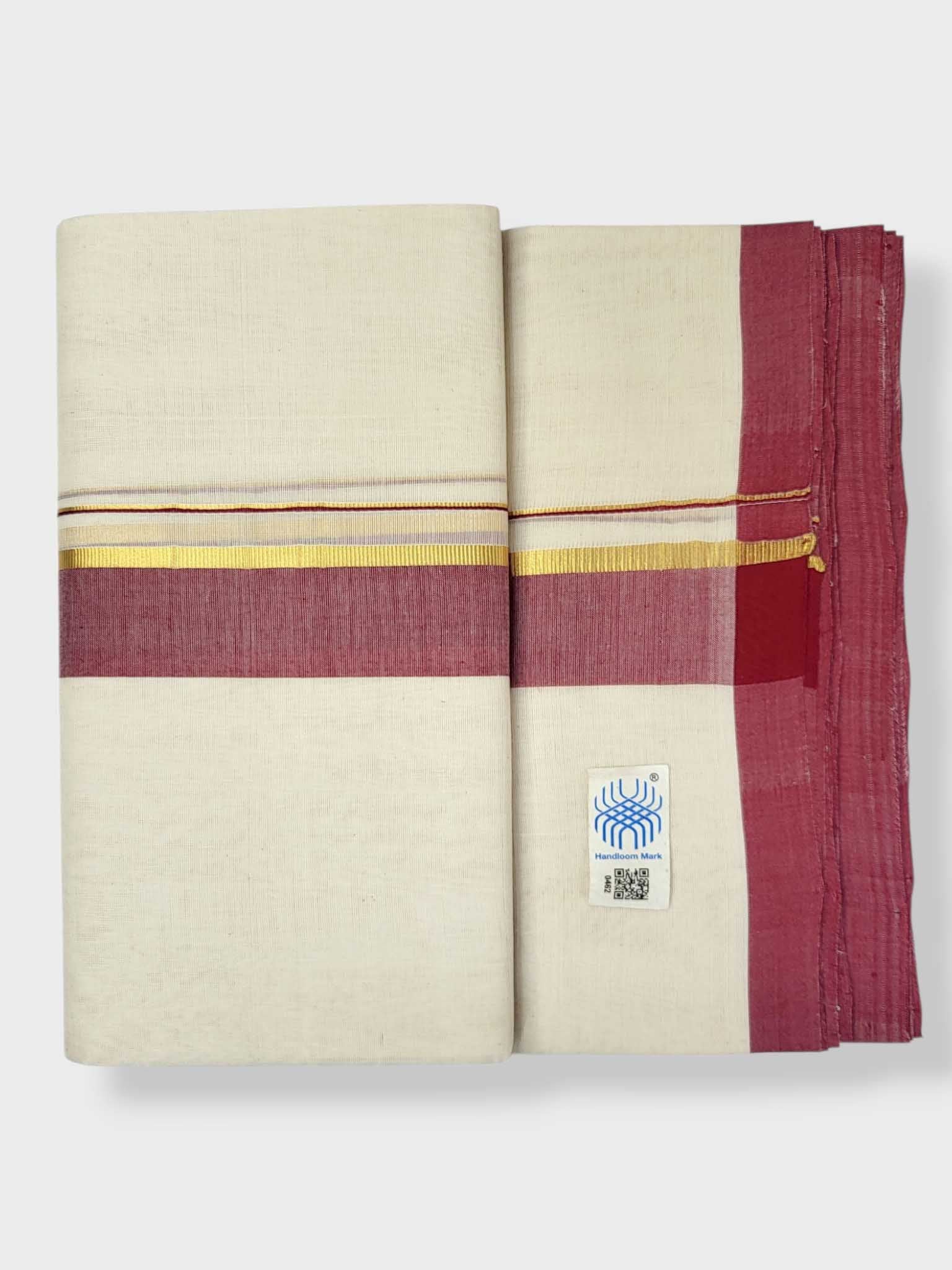 Kerala Balaramapuram Pure Cotton Handloom Mundu/Dhoti