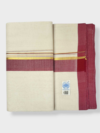 Kerala Balaramapuram Pure Cotton Handloom Mundu/Dhoti