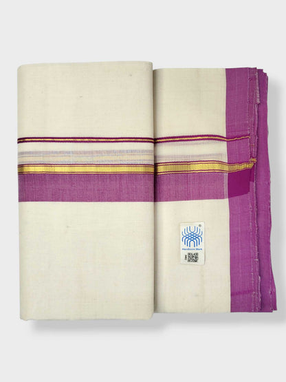 Kerala Balaramapuram Pure Cotton Handloom Mundu/Dhoti
