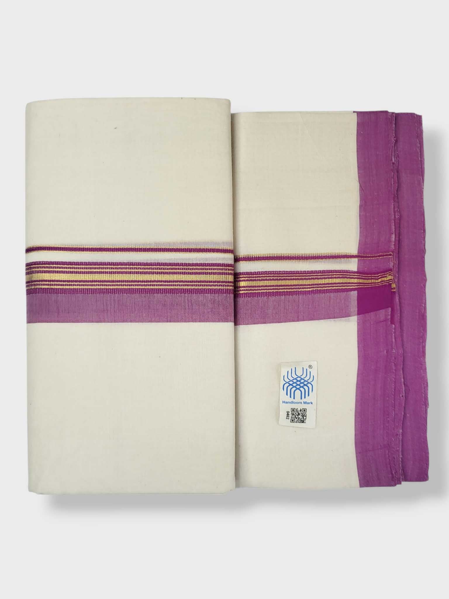Kerala Balaramapuram Pure Cotton Handloom Mundu/Dhoti