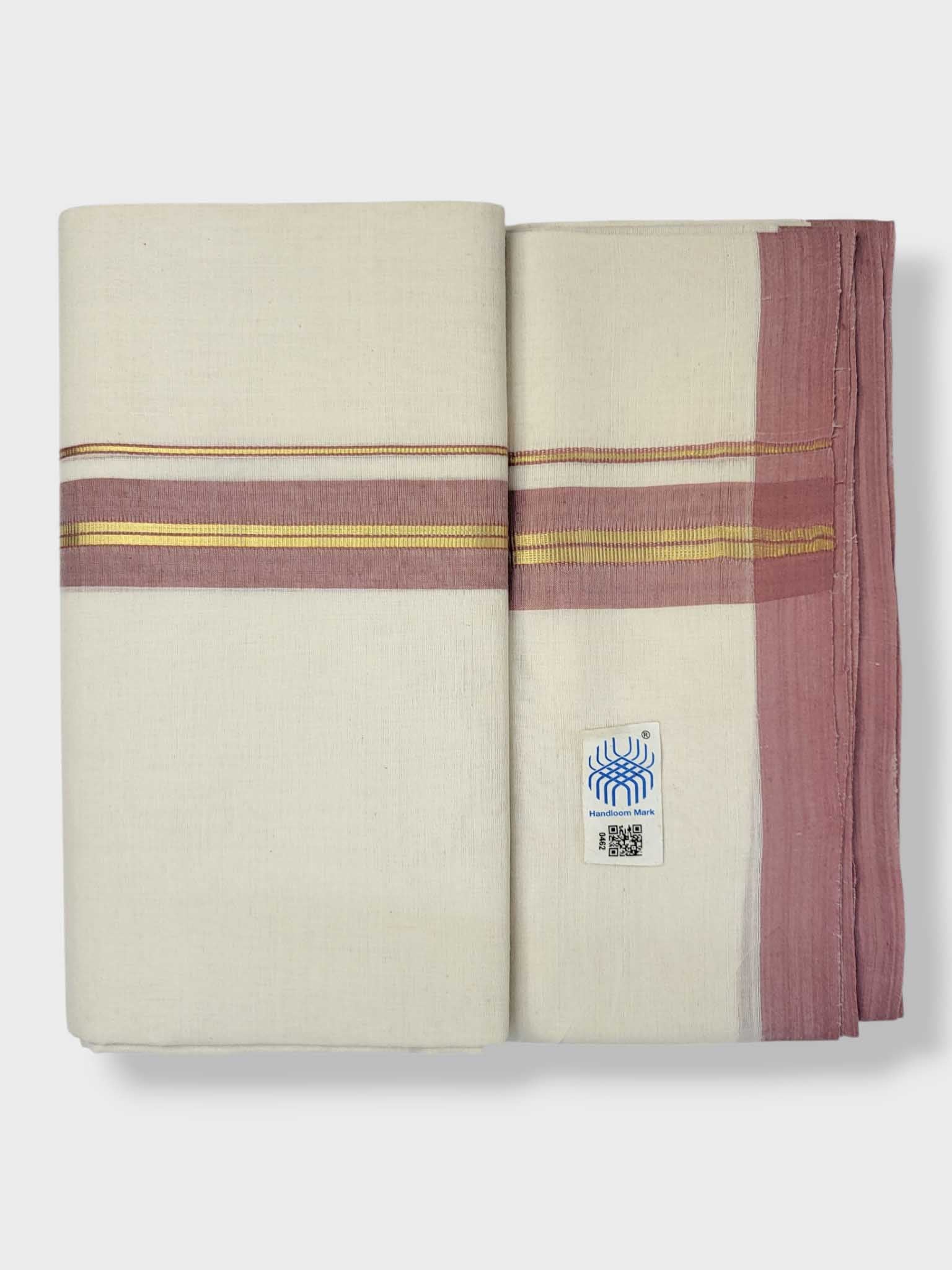 Kerala Balaramapuram Pure Cotton Handloom Mundu/Dhoti
