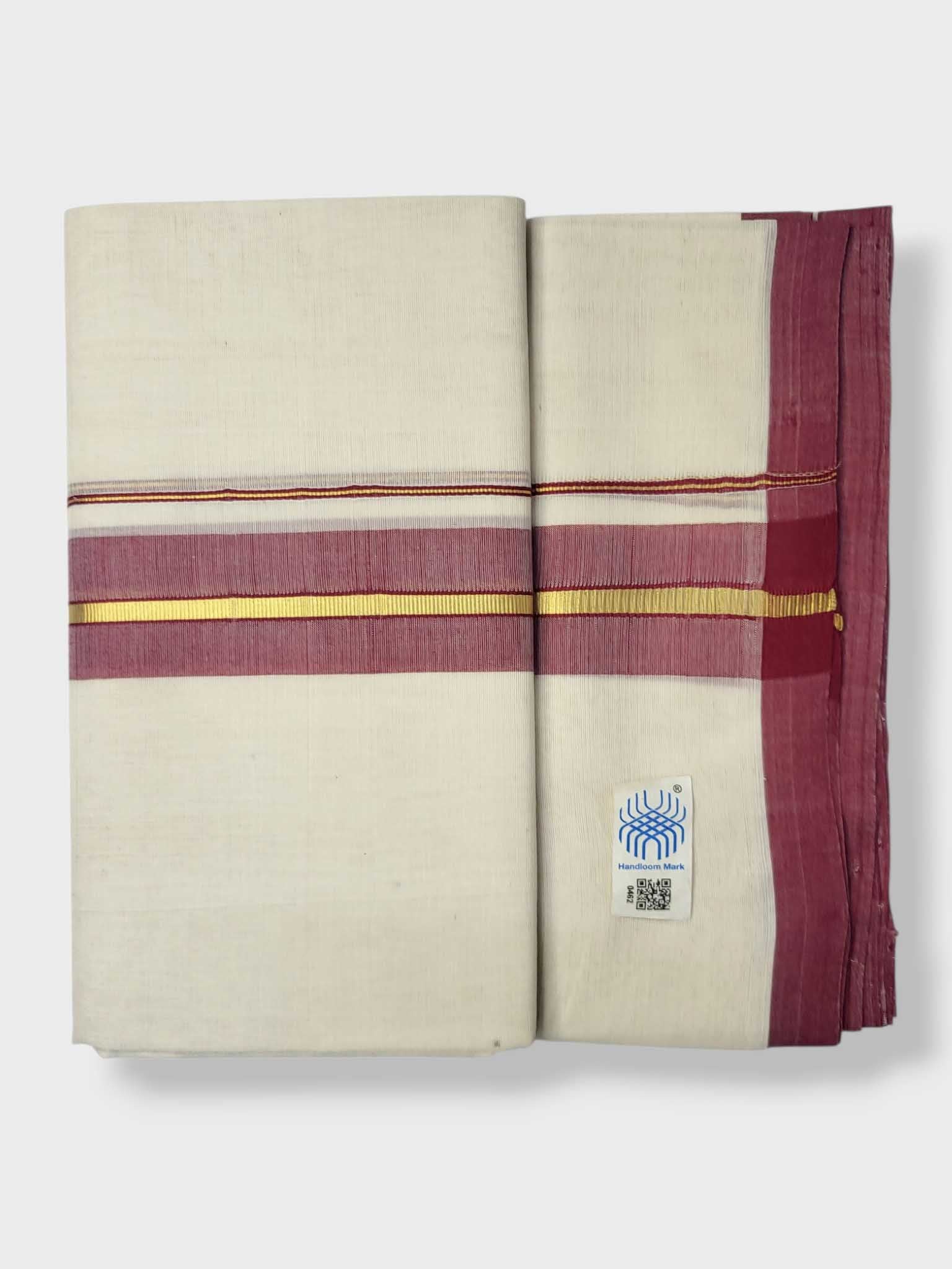 Kerala Balaramapuram Pure Cotton Handloom Mundu/Dhoti