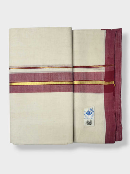Kerala Balaramapuram Pure Cotton Handloom Mundu/Dhoti