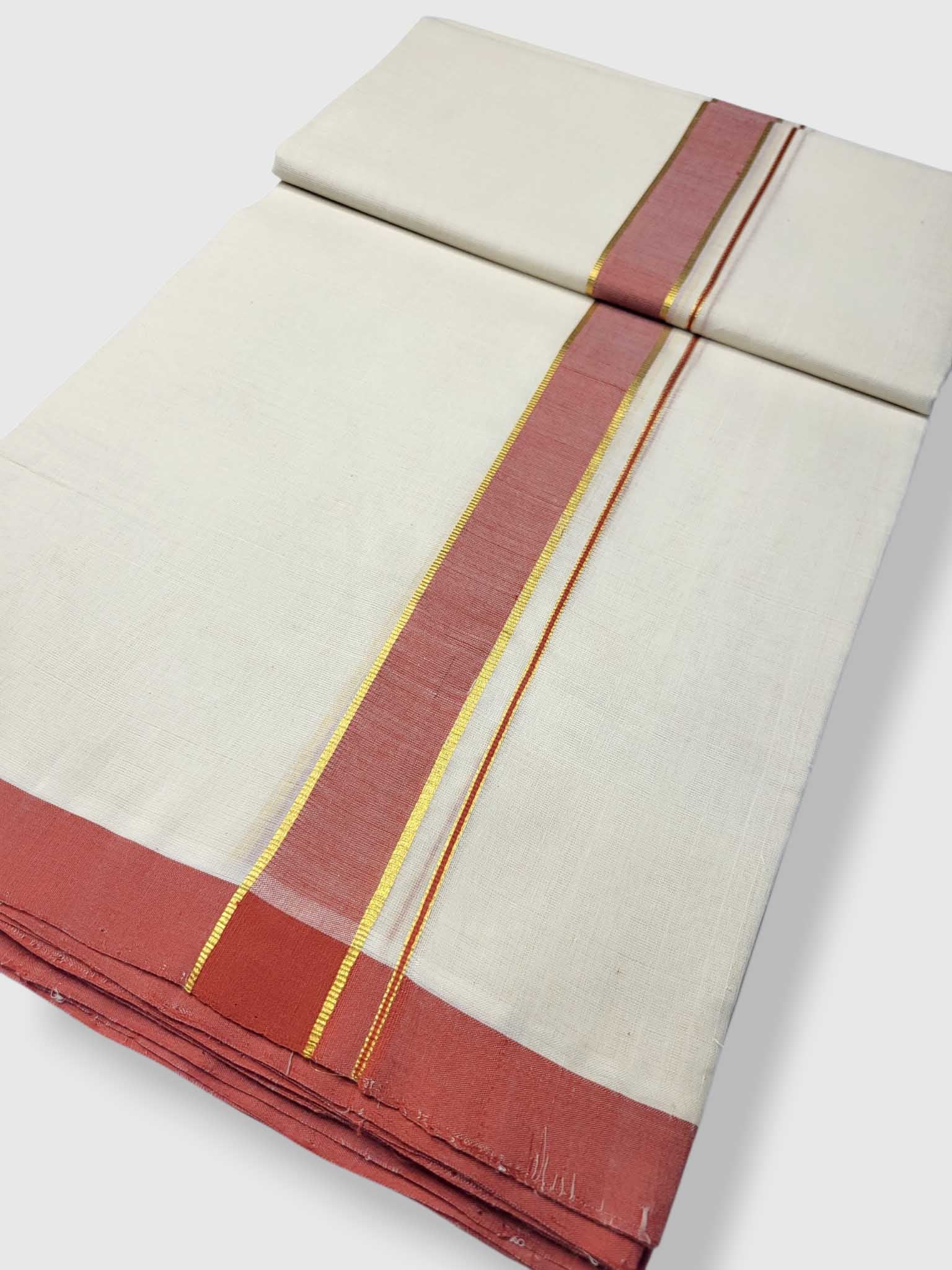 Kerala Balaramapuram Pure Cotton Handloom Mundu/Dhoti