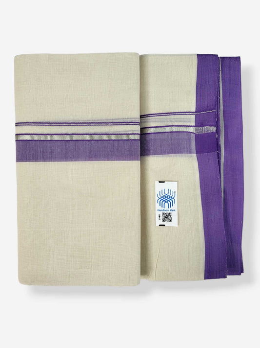  Kerala Balaramapuram Pure Cotton Handloom Mundu/Dhoti 