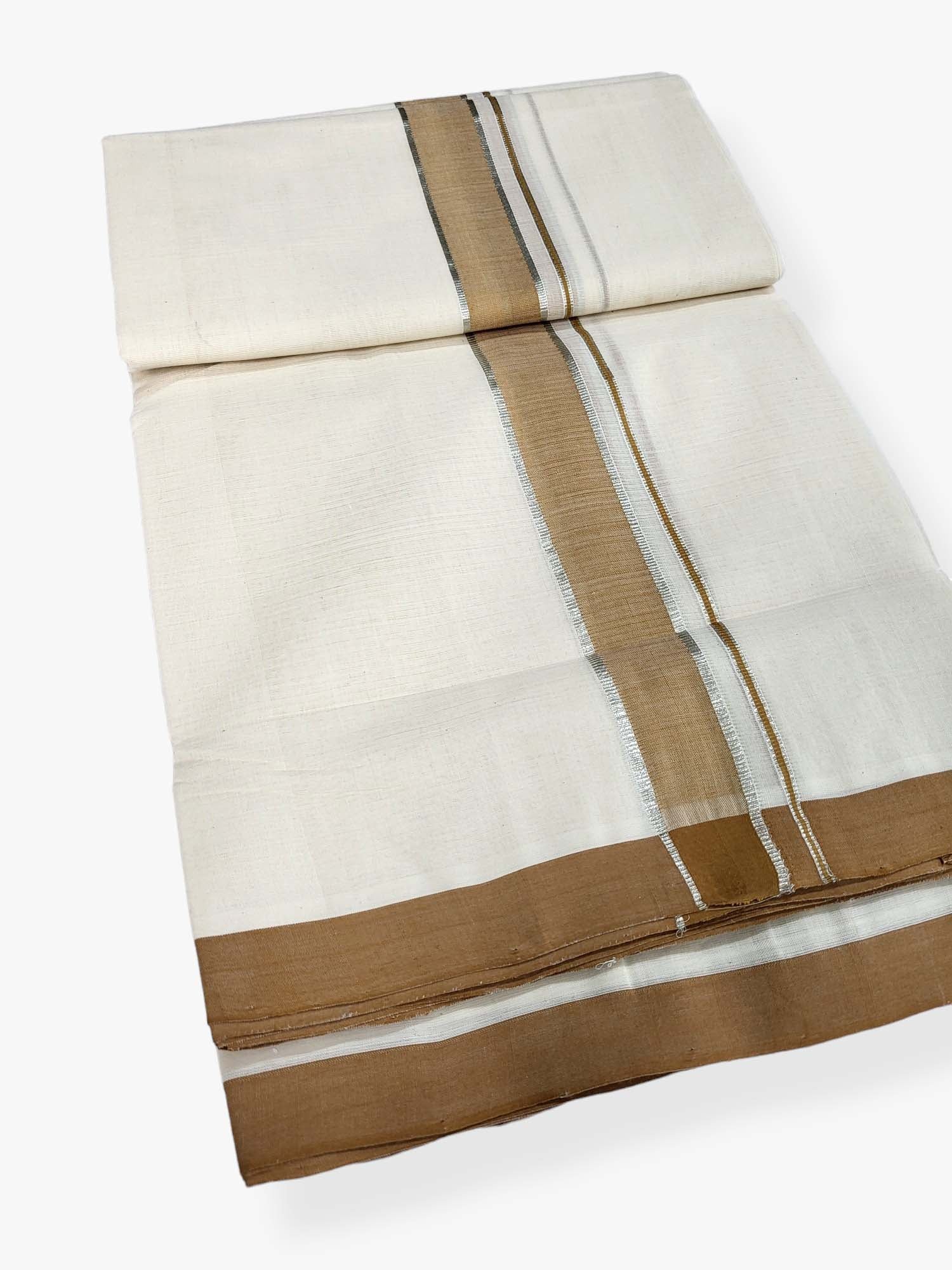  Kerala Balaramapuram Pure Cotton Handloom Mundu/Dhoti 