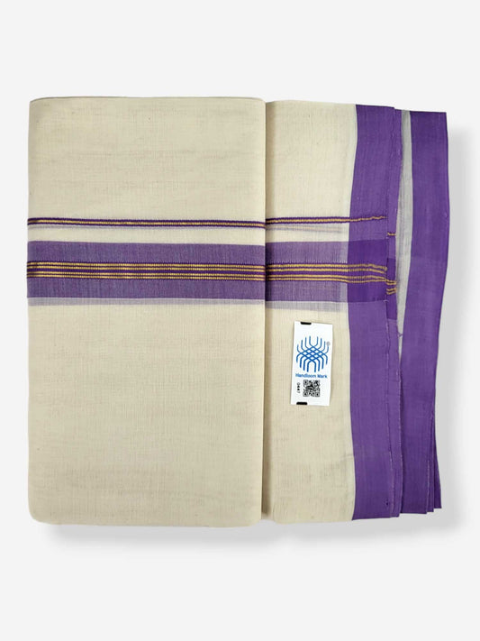  Kerala Balaramapuram Pure Cotton Handloom Mundu/Dhoti 