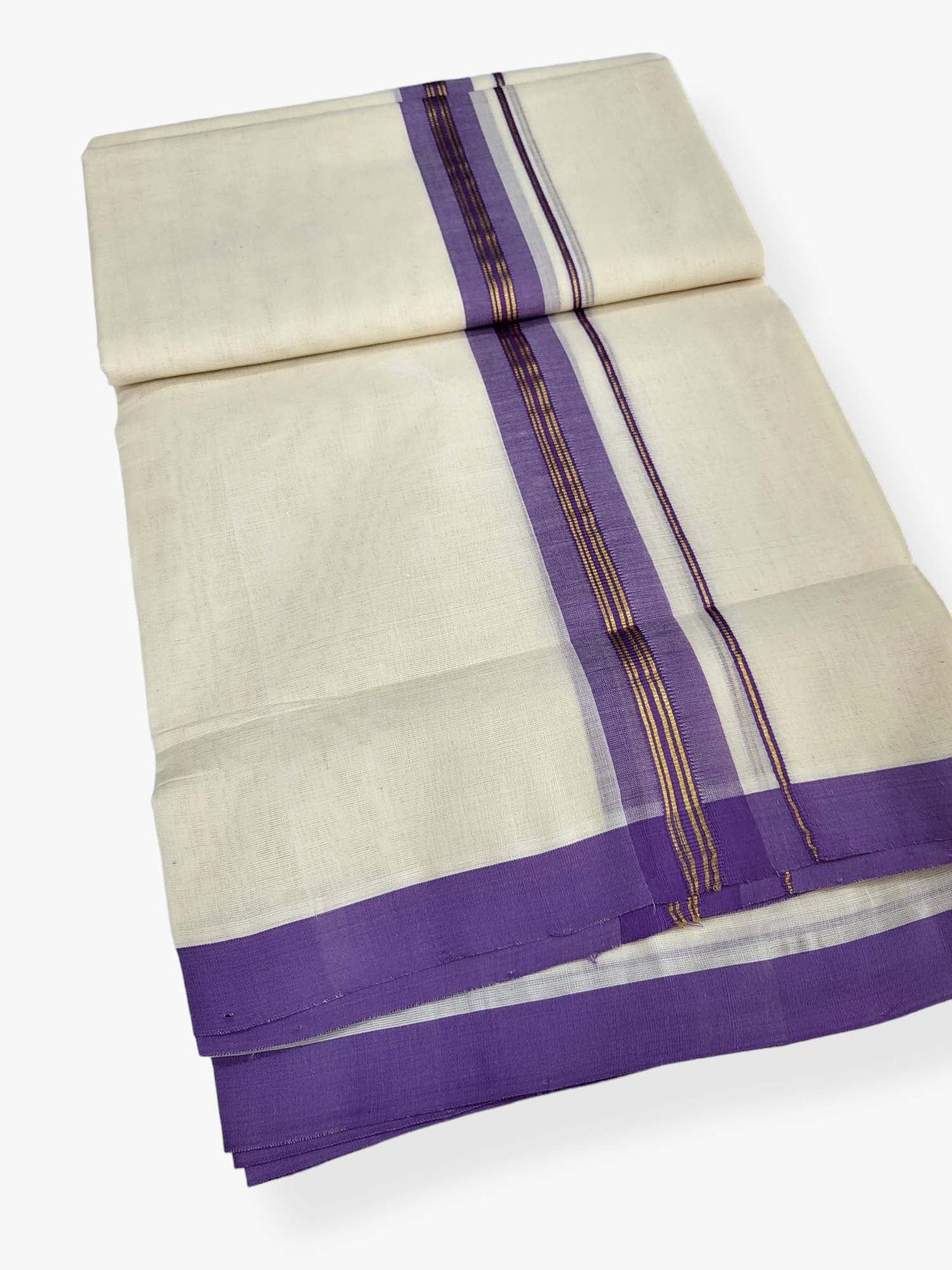  Kerala Balaramapuram Pure Cotton Handloom Mundu/Dhoti 