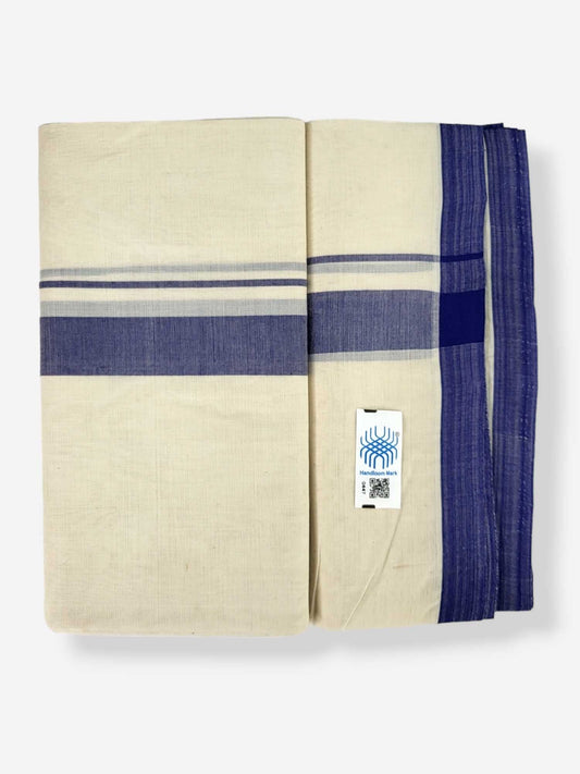  Kerala Balaramapuram Pure Cotton Handloom Mundu/Dhoti 