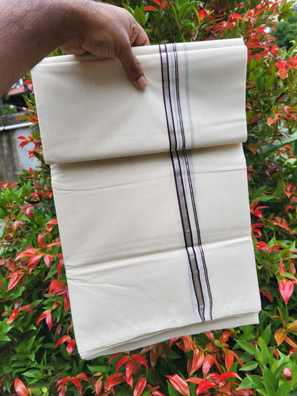  Kerala Balaramapuram Pure Cotton Handloom Mundu/Dhoti 