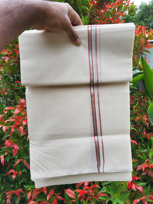  Kerala Balaramapuram Pure Cotton Handloom Mundu/Dhoti 