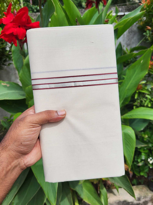  Kerala Balaramapuram Pure Cotton Handloom Mundu/Dhoti 