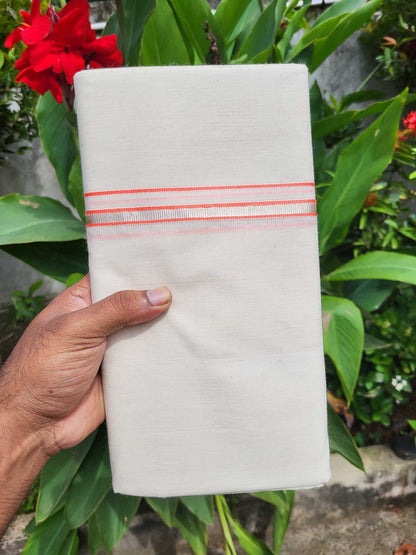  Kerala Balaramapuram Pure Cotton Handloom Mundu/Dhoti 