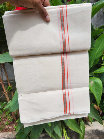  Kerala Balaramapuram Pure Cotton Handloom Mundu/Dhoti 