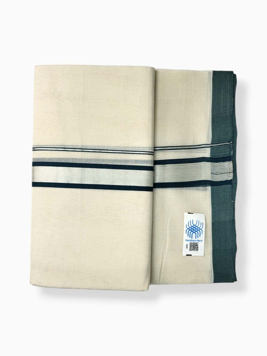  Kerala Balaramapuram Pure Cotton Handloom Mundu/Dhoti 