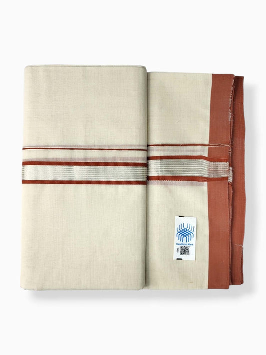  Kerala Balaramapuram Pure Cotton Handloom Mundu/Dhoti 