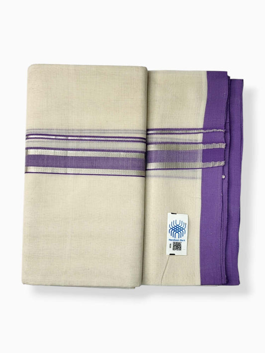  Kerala Balaramapuram Pure Cotton Handloom Mundu/Dhoti 