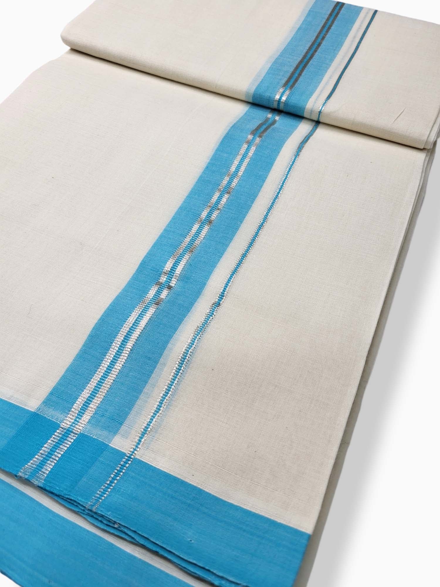  Kerala Balaramapuram Pure Cotton Handloom Mundu/Dhoti 