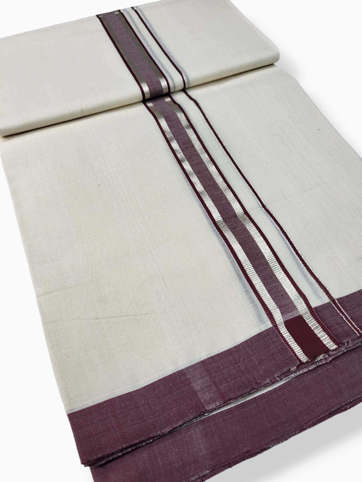  Kerala Balaramapuram Pure Cotton Handloom Mundu/Dhoti 