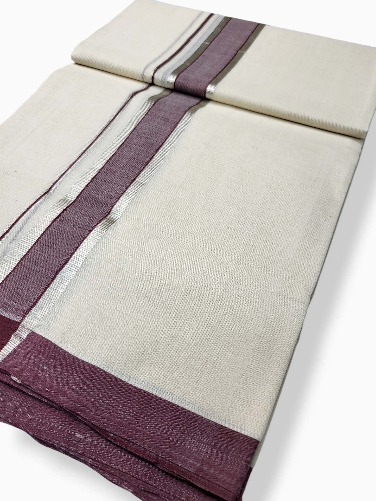  Kerala Balaramapuram Pure Cotton Handloom Mundu/Dhoti 