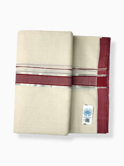  Kerala Balaramapuram Pure Cotton Handloom Mundu/Dhoti 