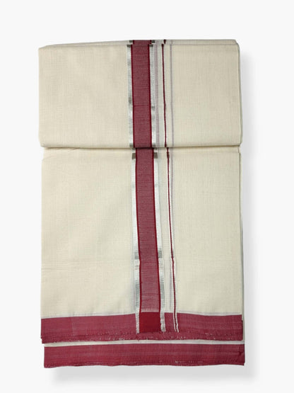  Kerala Balaramapuram Pure Cotton Handloom Mundu/Dhoti 