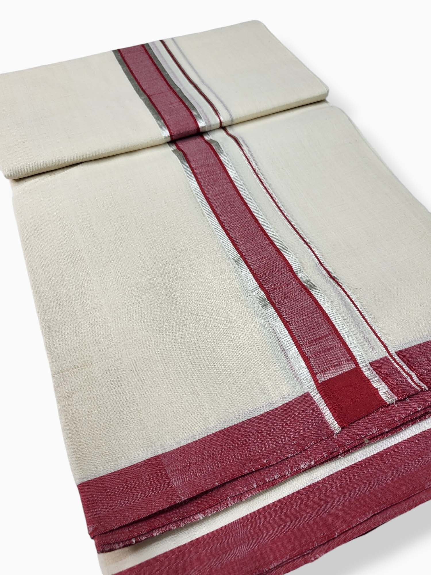  Kerala Balaramapuram Pure Cotton Handloom Mundu/Dhoti 