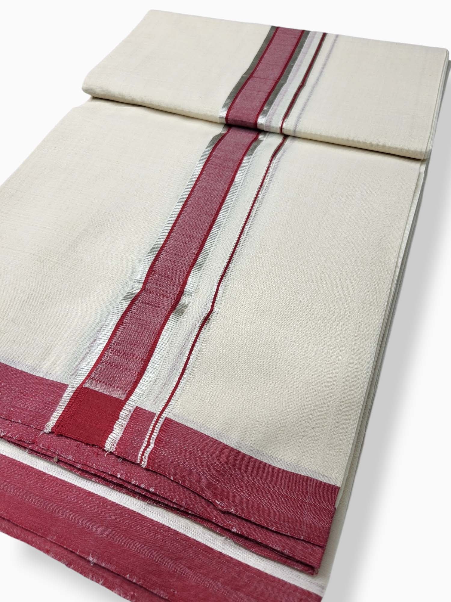  Kerala Balaramapuram Pure Cotton Handloom Mundu/Dhoti 