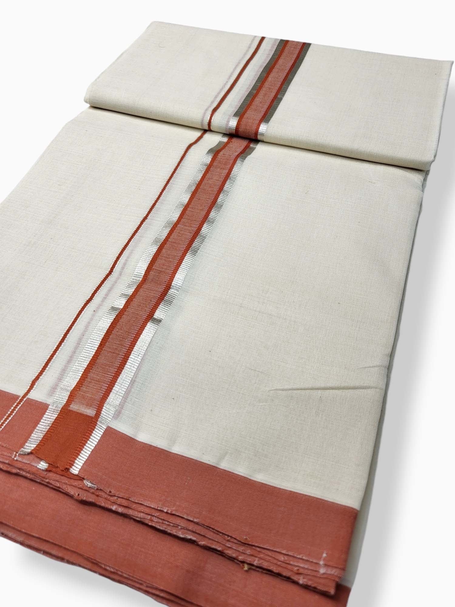  Kerala Balaramapuram Pure Cotton Handloom Mundu/Dhoti 