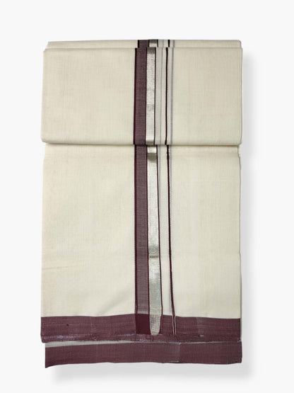  Kerala Balaramapuram Pure Cotton Handloom Mundu/Dhoti 