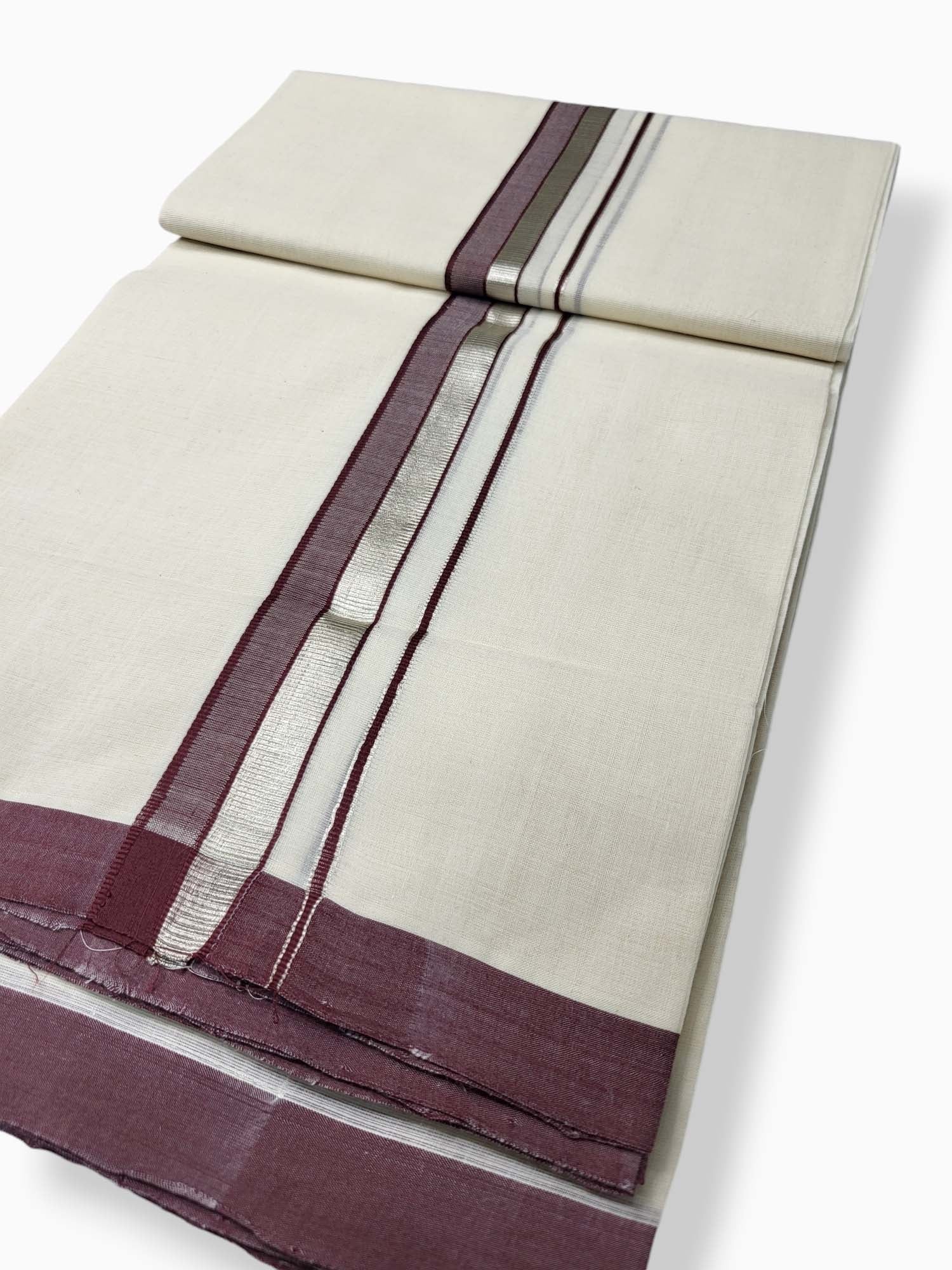  Kerala Balaramapuram Pure Cotton Handloom Mundu/Dhoti 