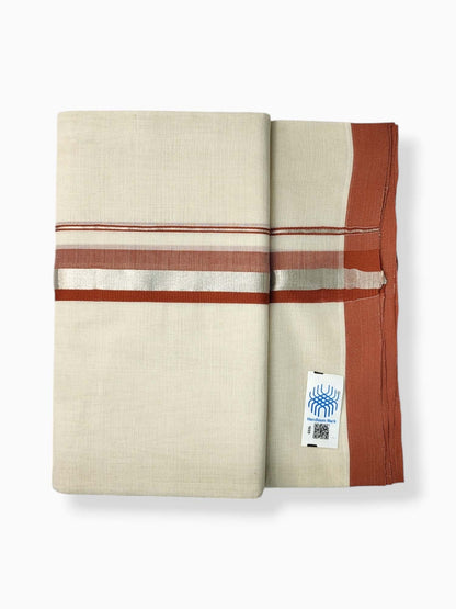  Kerala Balaramapuram Pure Cotton Handloom Mundu/Dhoti 